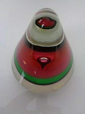 Sommerso Murano Cone Glass Paperweight, Italy, 1970s photo 149.0