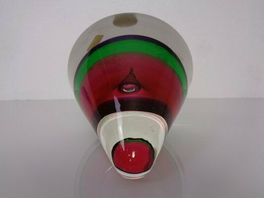 Sommerso Murano Cone Glass Paperweight, Italy, 1970s photo vintage
