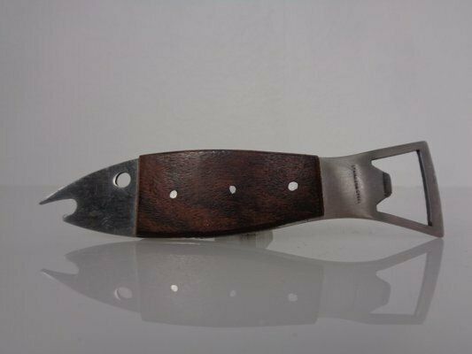 photo for sale Fish Shaped Bottle Opener In Rosewood And Stainless Steel By Carl Auböck, 1960s