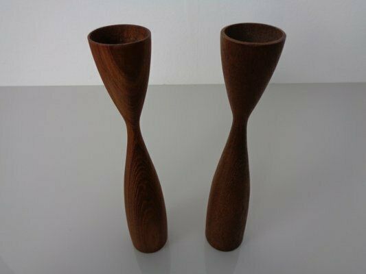 Danish Filigree Teak Candleholders, 1960s, Set Of 2 photo 182.0