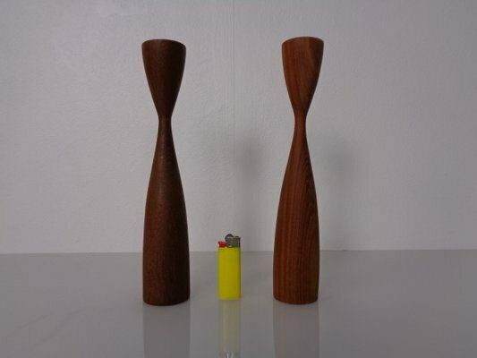 Danish Filigree Teak Candleholders, 1960s, Set Of 2 photo vinterior
