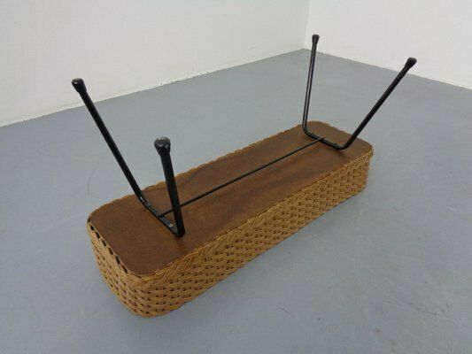 265.0 Large German Flower Planter In Rattan And Steel, 1950s photo