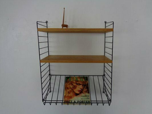 Swedish Wall Unit In Ash And Metal By Kajsa & Nils Nisse Strinning For String, 1950s photo furniture