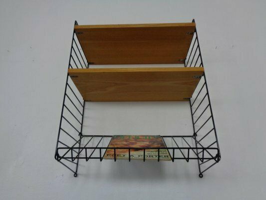 photo furniture Swedish Wall Unit In Ash And Metal By Kajsa & Nils Nisse Strinning For String, 1950s