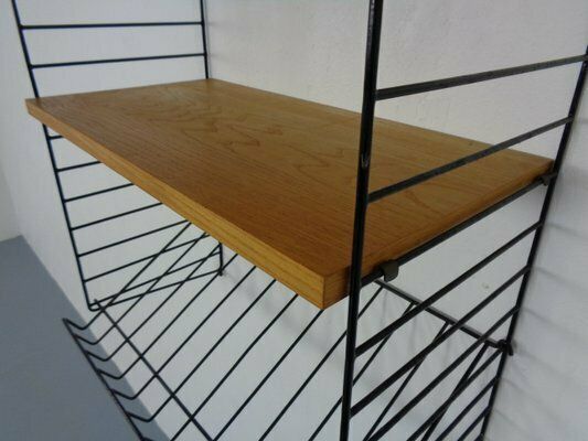 282.0 Swedish Wall Unit In Ash And Metal By Kajsa & Nils Nisse Strinning For String, 1950s photo