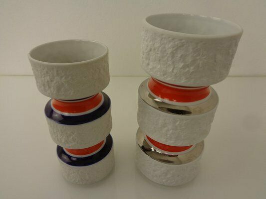 Space Age Op Art Vases From Royal Kpm, 1960s, Set Of 2 photo vinterior