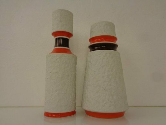 Space Age Op Art Vases From Royal Kpm, 1960s, Set Of 2 photo for sale