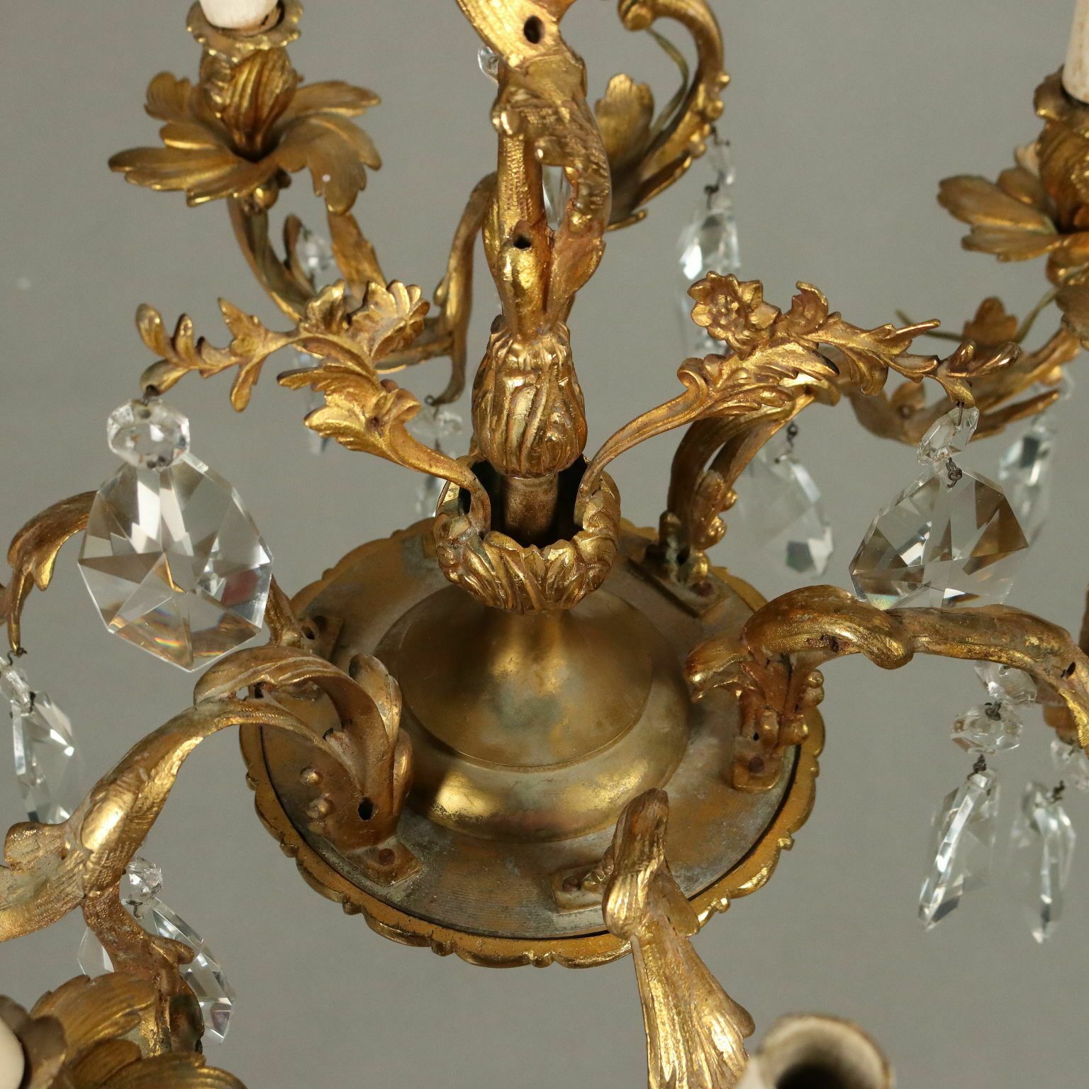 Antique Chandelier Rococo Style Gilded Bronze XX Century photo vinterior