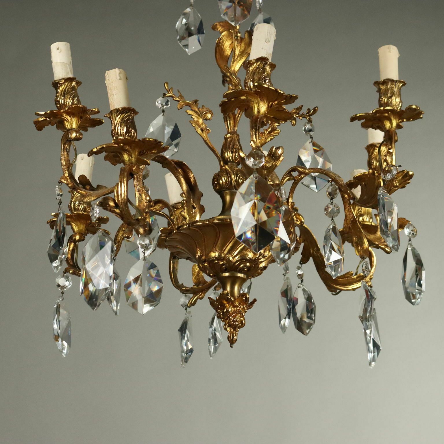 Antique Chandelier Rococo Style Gilded Bronze XX Century photo buy
