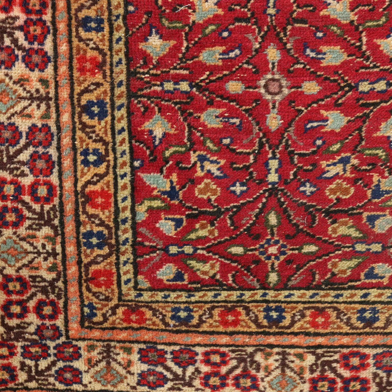 Antique Kaisery Carpet Cotton Wool Thin Knot Turkey 53 X 34 In photo 310.0