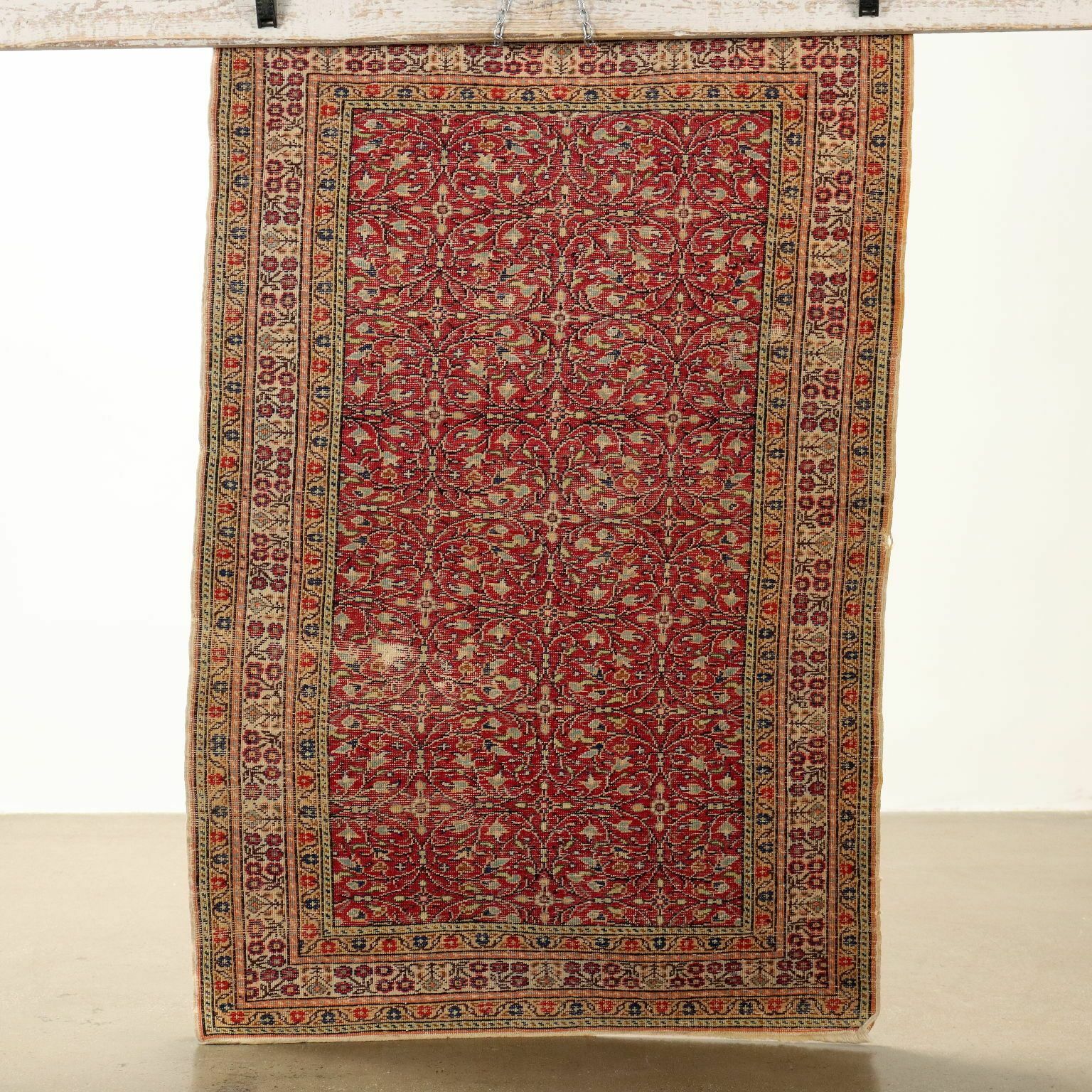 Antique Kaisery Carpet Cotton Wool Thin Knot Turkey 53 X 34 In photo buy