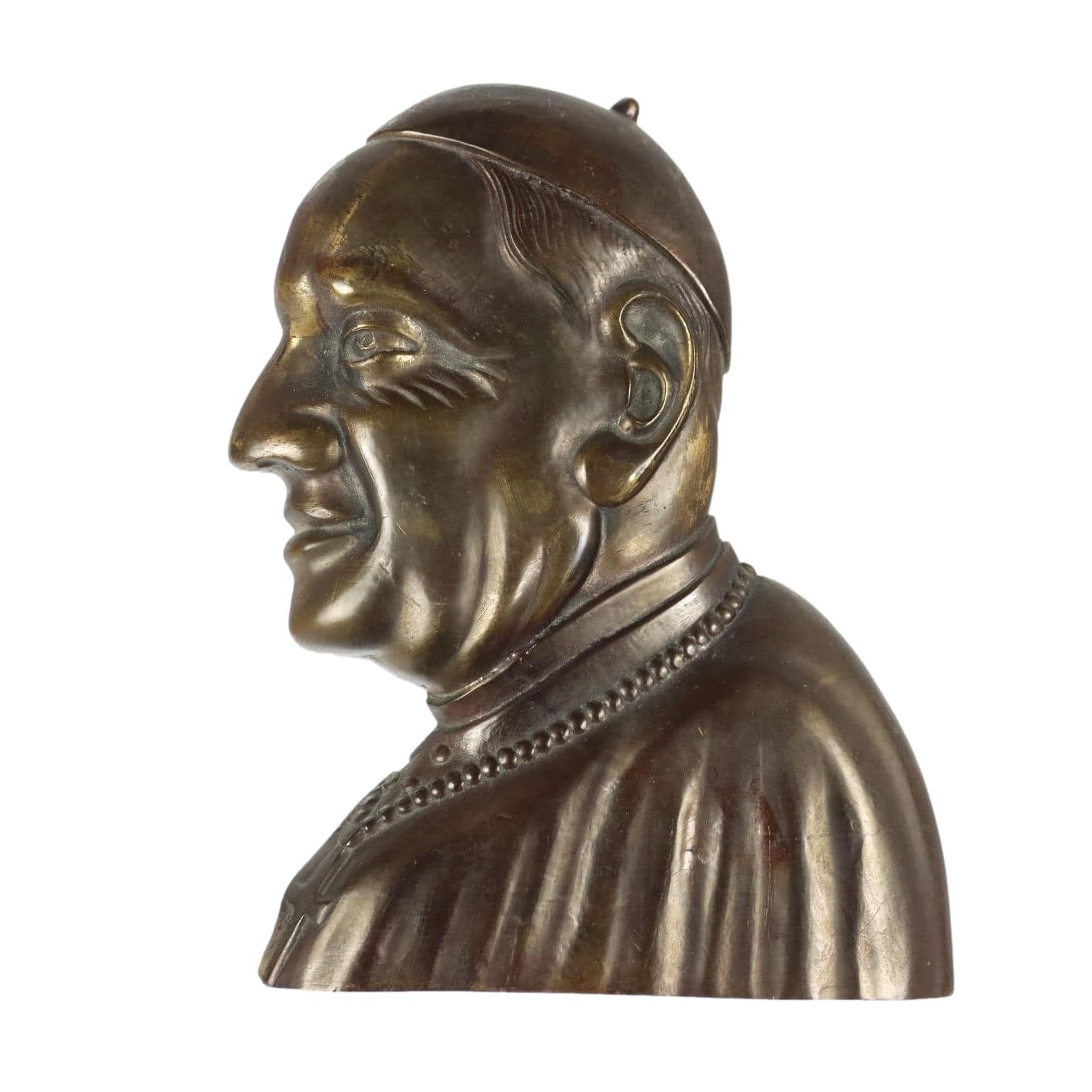 Modern Sculpture Pope John Xxiii Bronze Italy 1960s 1970s