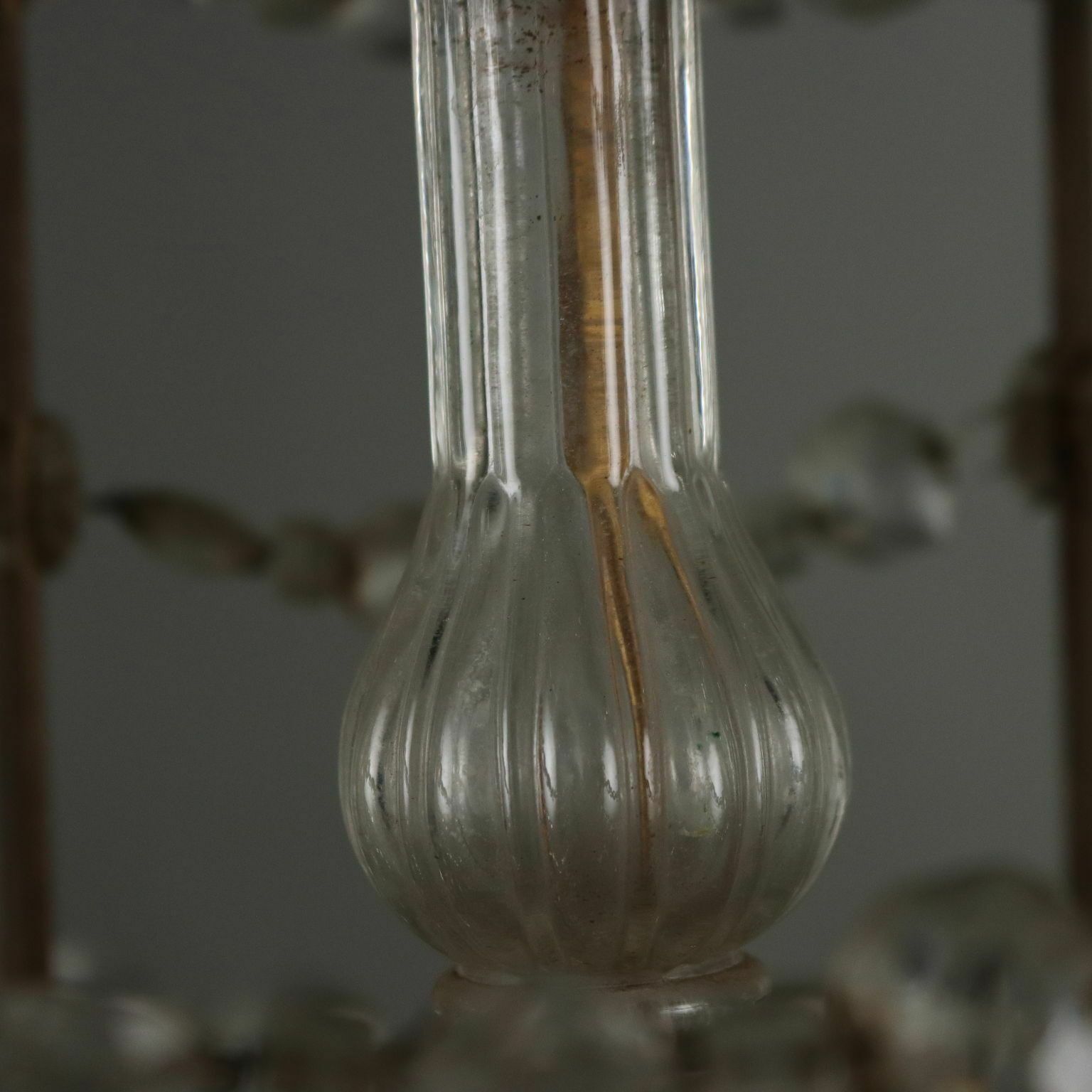 Antique Chandelier Metal Glass Italy XX Century photo vinterior