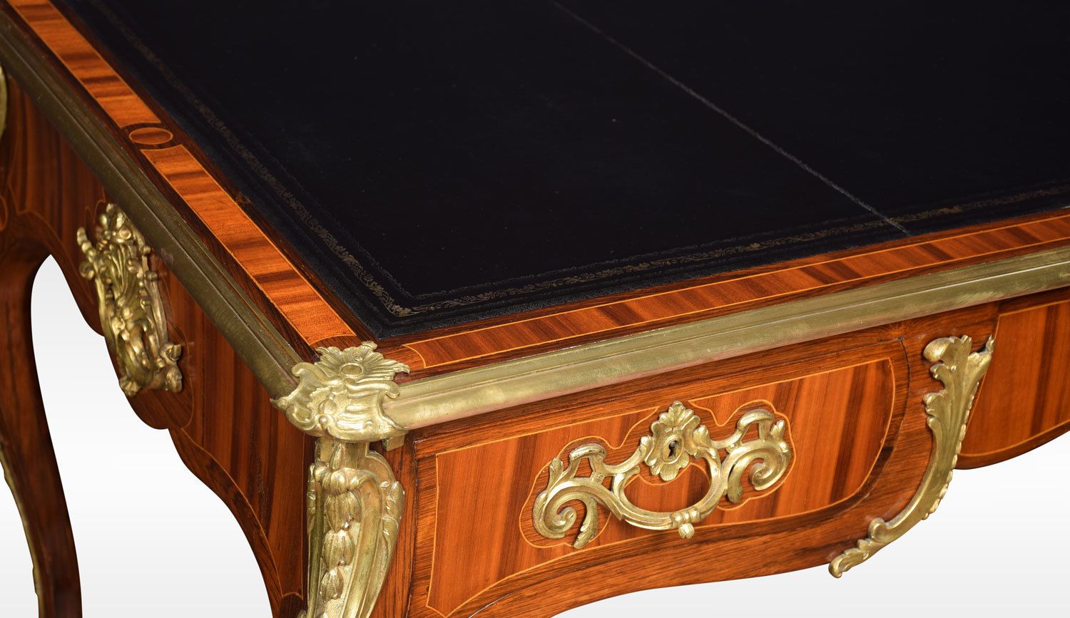 19th Century Bronze Mounted Tulipwood And Rosewood Crossbanded Bureau Plat photo vinterior