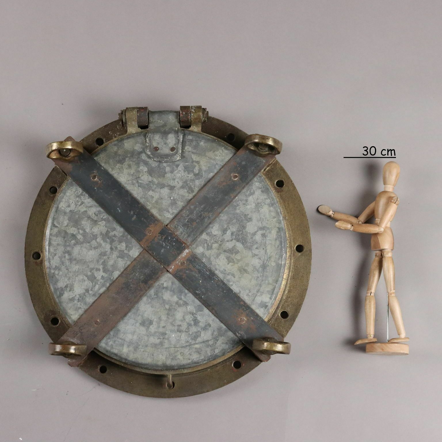 Antique Ship Porthole Iron Brass Glass Europe XX Century photo furniture