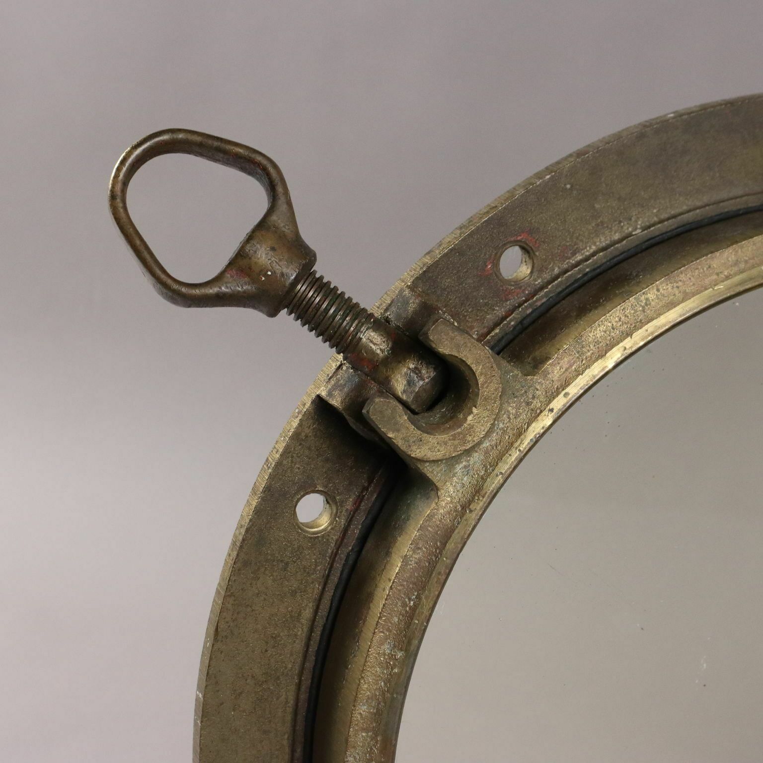Antique Ship Porthole Iron Brass Glass Europe XX Century photo for sale