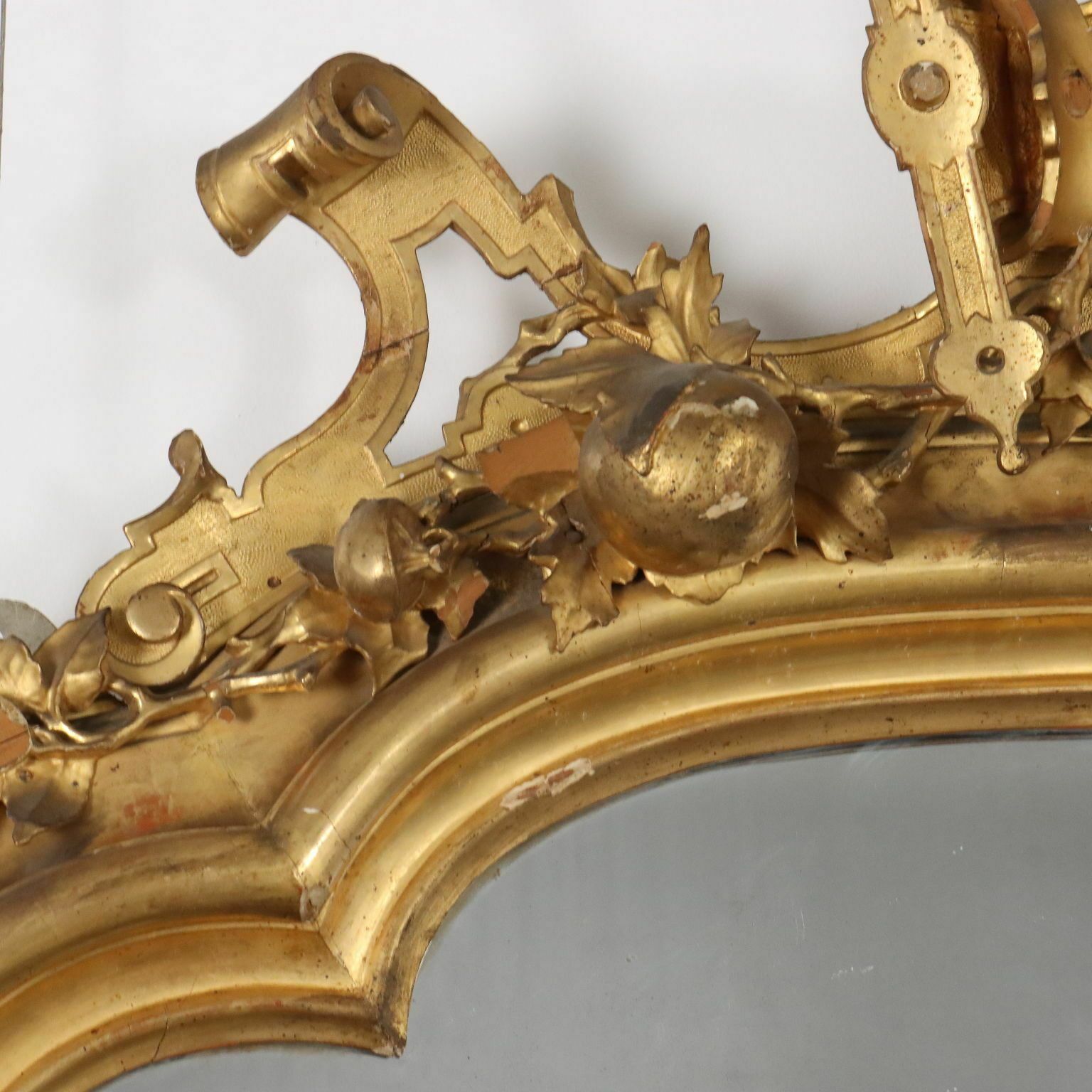 Antique Mirror Umbertino Swiss Pine Italy XIX Century photo 4890.0