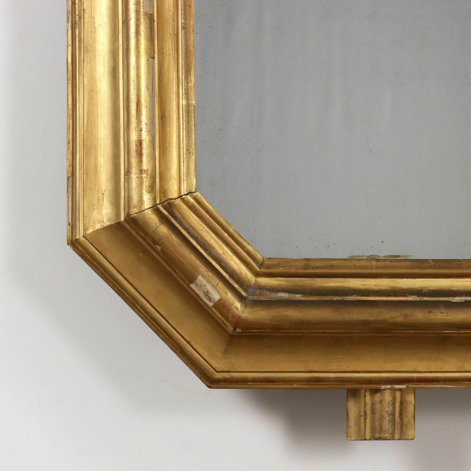 Home Decor Antique Mirror Umbertino Swiss Pine Italy XIX Century photo