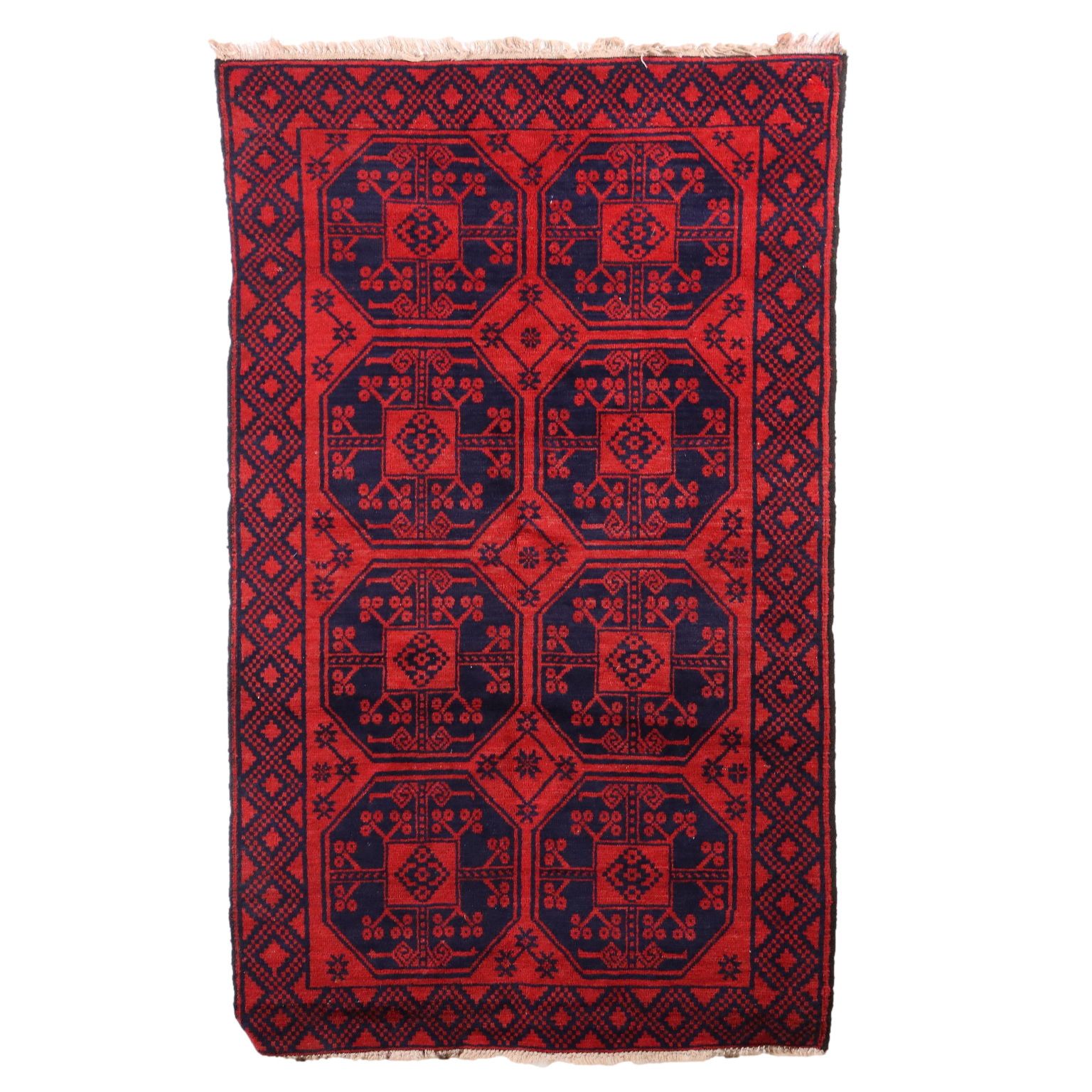 Antique Asian Bukhara Carpet Wool Heavy Knot 74 X 44 In