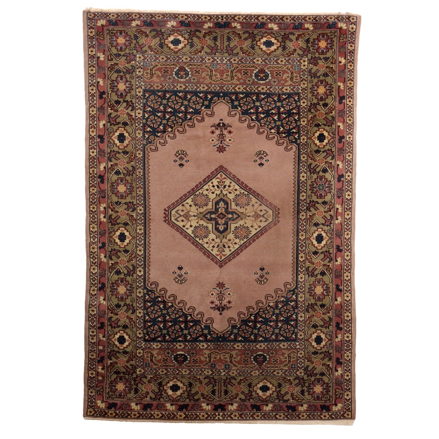 Antique Melas Carpet Wool Heavy Knot Turkey 88 X 58 In
