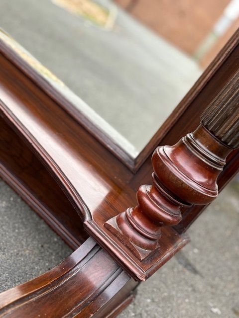Rare Victorian Mirror Backed Mantel | Hand Carved Detail | Large Statement Piece photo buy
