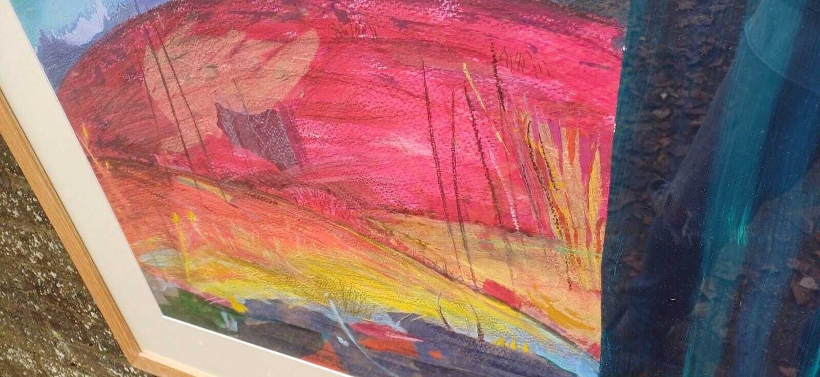Huge Framed Vintage Original Acrylic Mixed Media Abstract Painting By Dorothea Huntrods, Signed photo 325.0