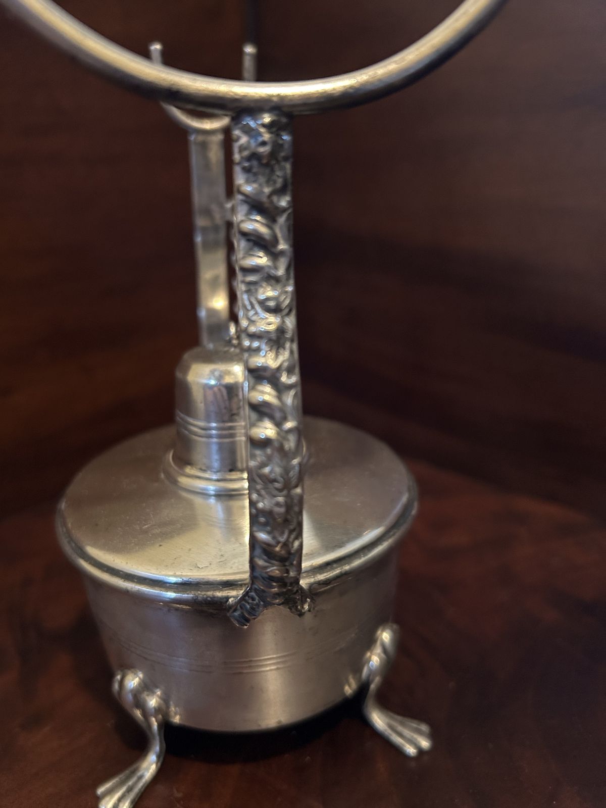 1950s P.H. Vogel And Co Silver Plated Brandy Warmer And Glass Stand photo Home Decor