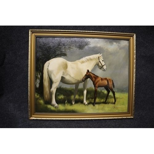 Mother And Foal, Oil Painting
