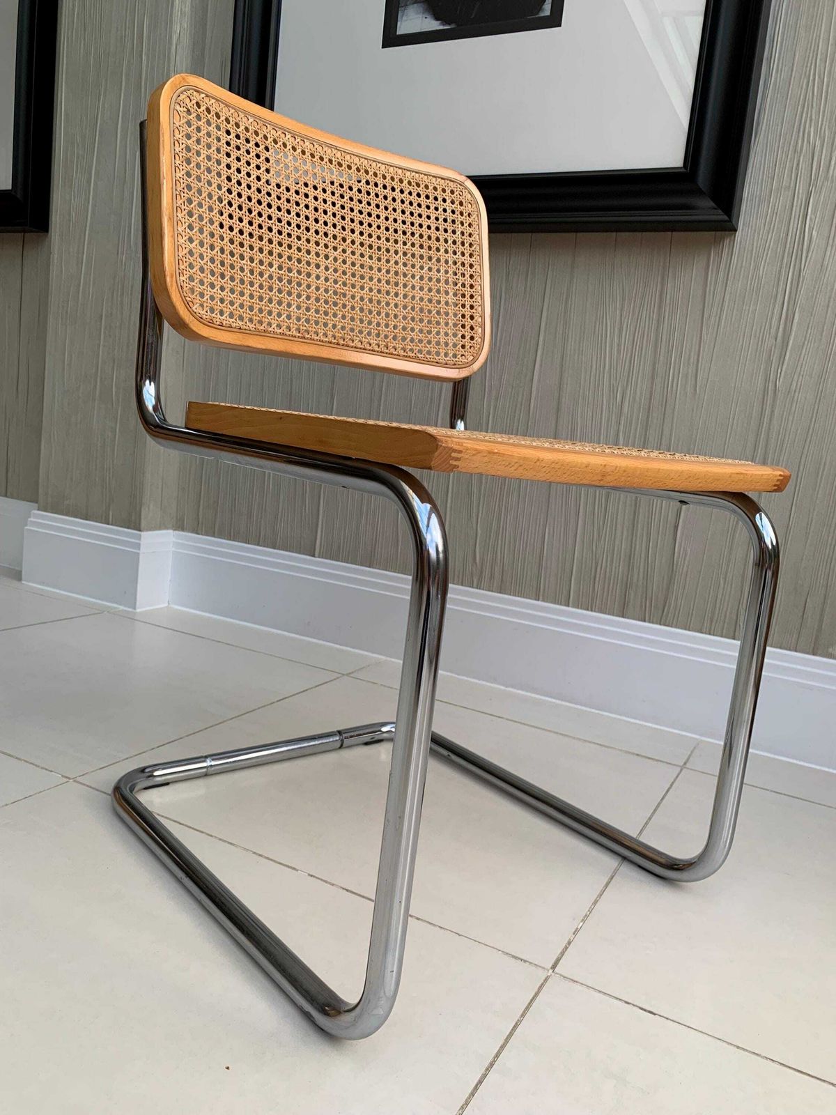 photo for sale A Bauhaus Blond Cesca Style Chair Vintage 1980s