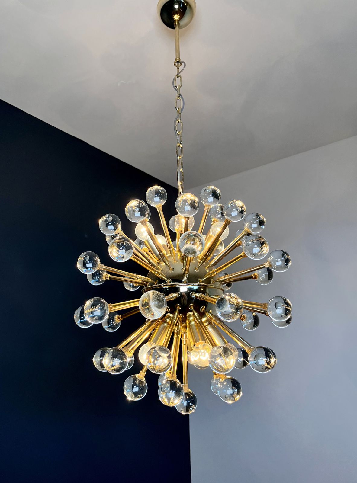 photo vinterior Spectacular Murano Clear Glass Sputnik Chandelier   51 Glasses