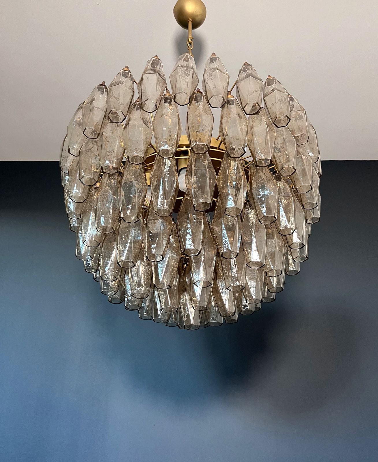 Lighting Amazing Murano Glass Candelier – 111  Smoked Poliedri photo