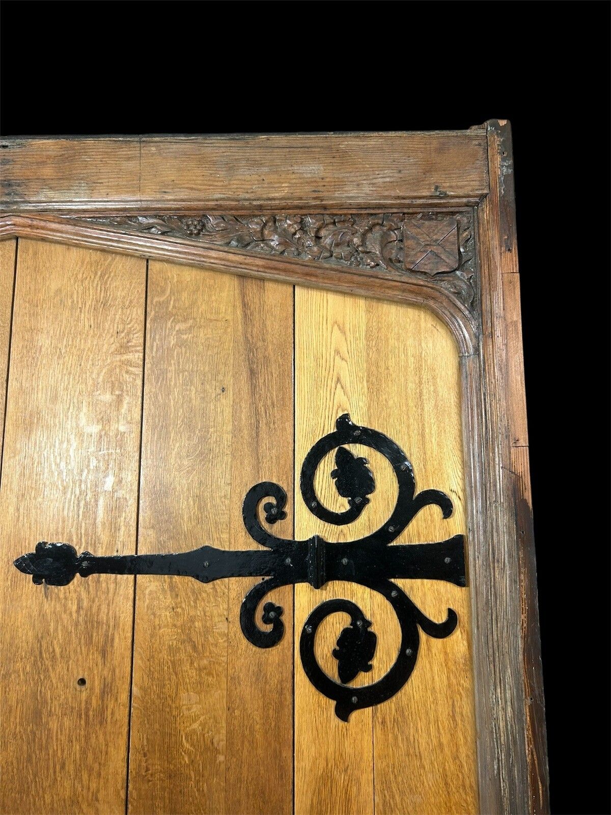 Large Oak Front Doors Frame Reclaimed Period Double Period Manor Carved Iron photo 5487.0