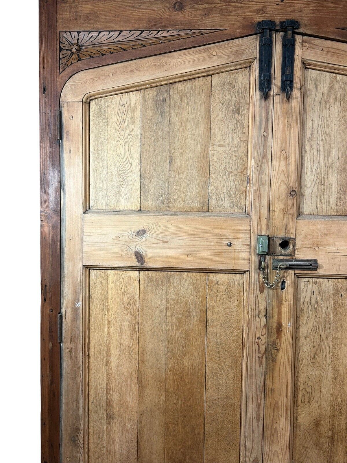 5487.0 Large Oak Front Doors Frame Reclaimed Period Double Period Manor Carved Iron photo