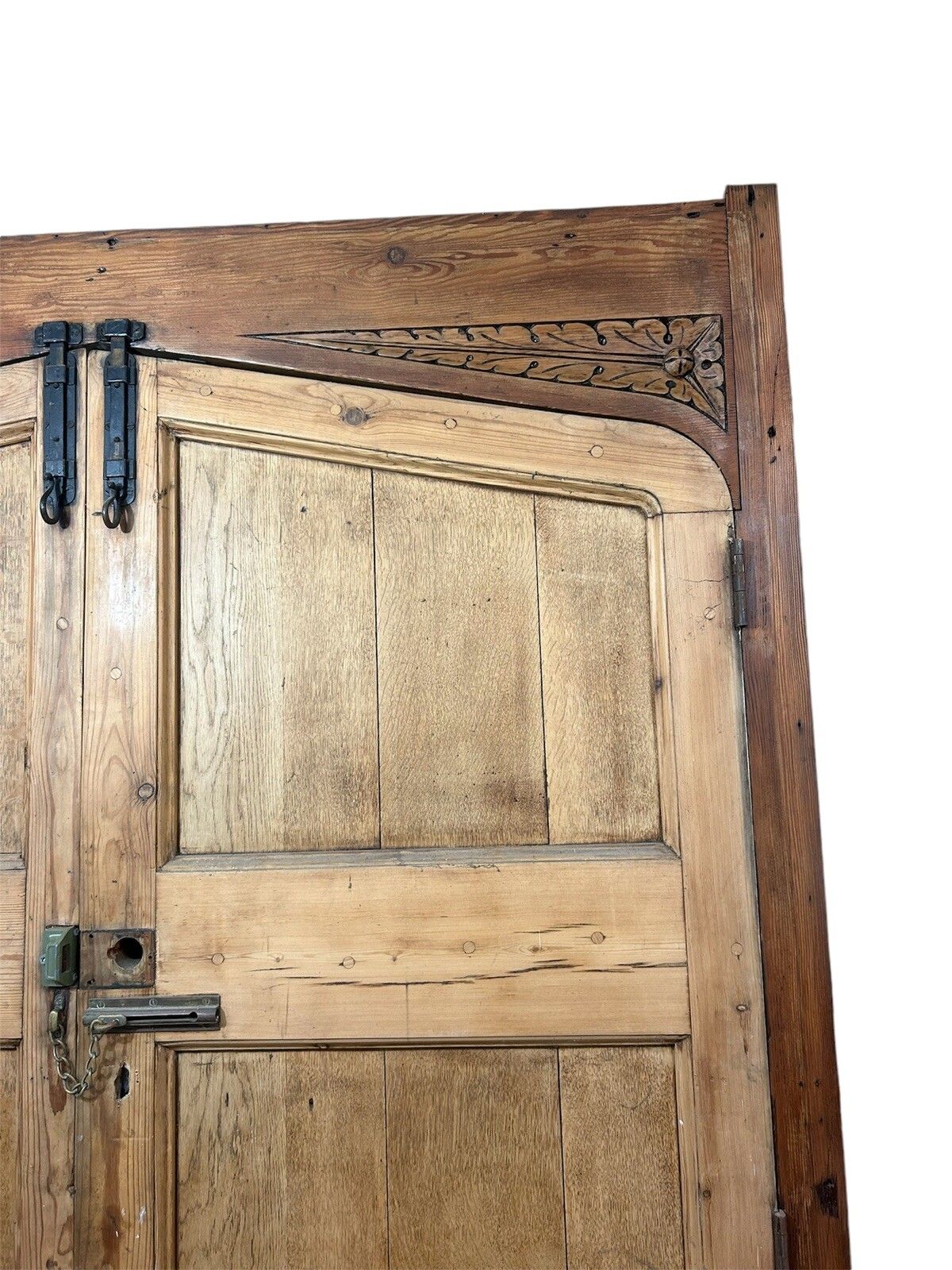 photo buy Large Oak Front Doors Frame Reclaimed Period Double Period Manor Carved Iron