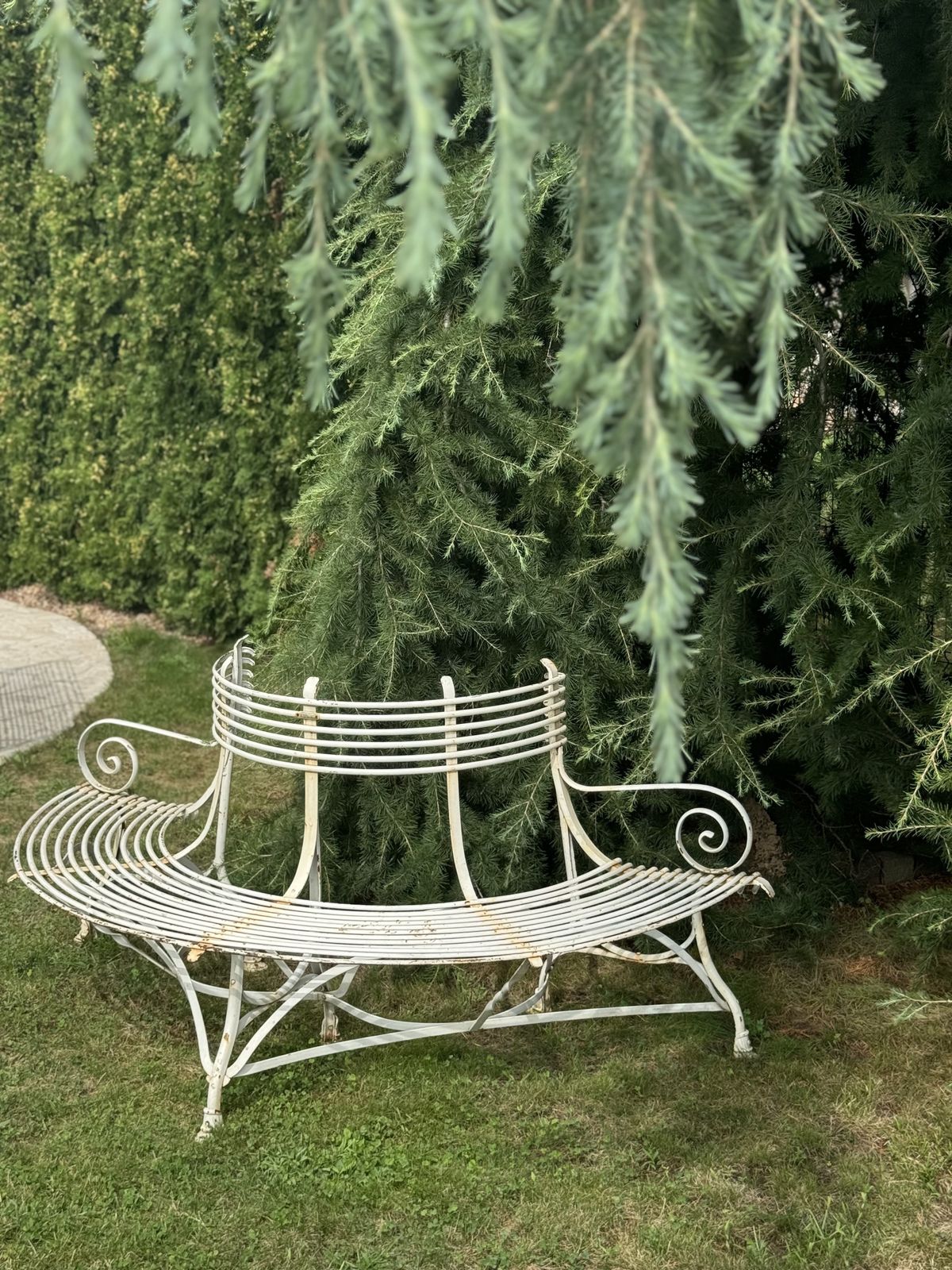 Antique French Arras Tree Bench photo vinterior
