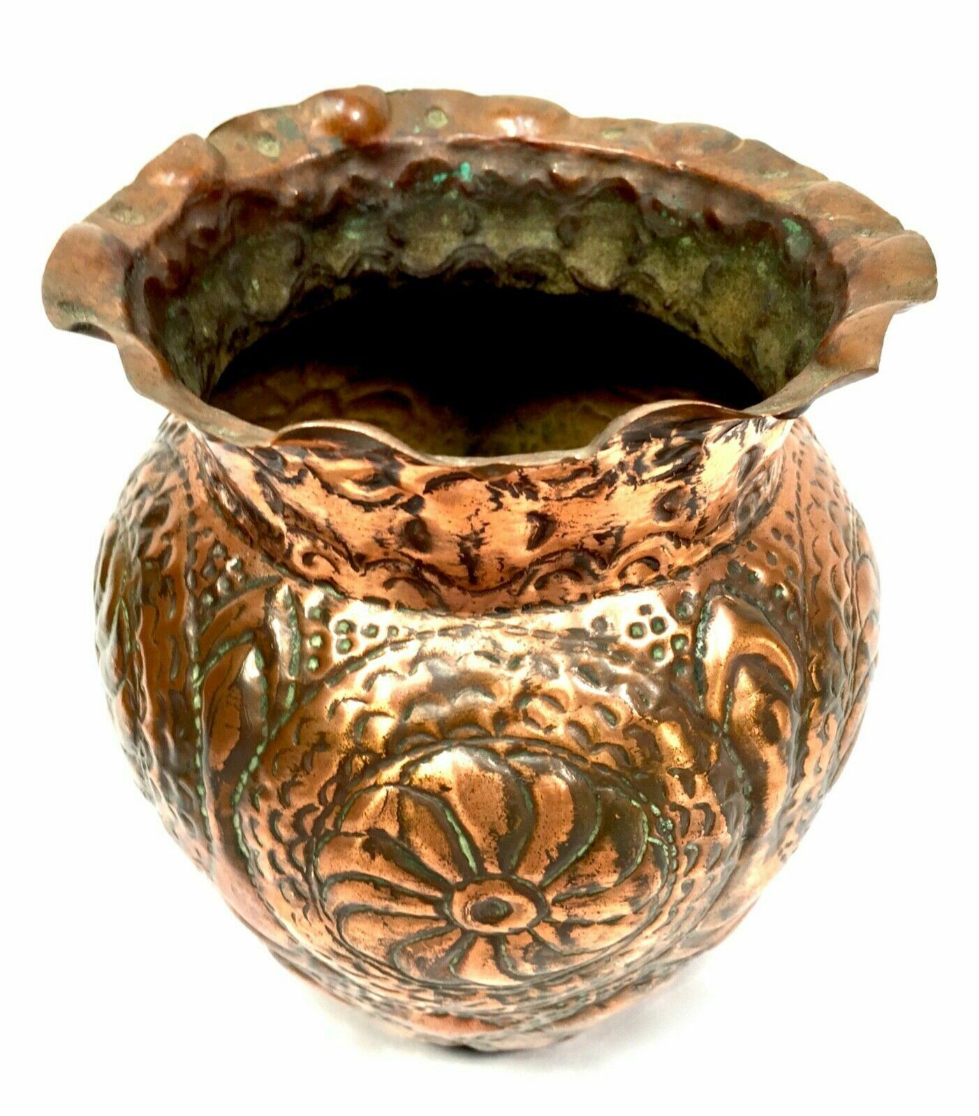 Antique Arts & Crafts Movement Copper Display Vase / Flowers C.1900 photo furniture