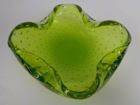 Green Sommerso Murano Glass Ashtray, Italy, 1960s photo buy