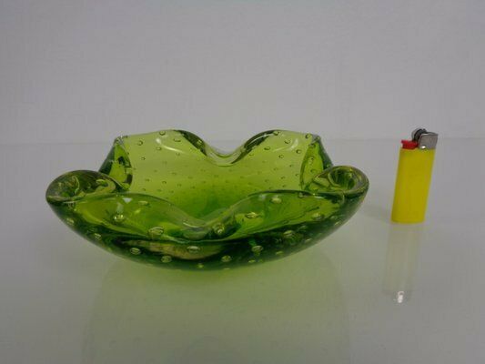 photo for sale Green Sommerso Murano Glass Ashtray, Italy, 1960s