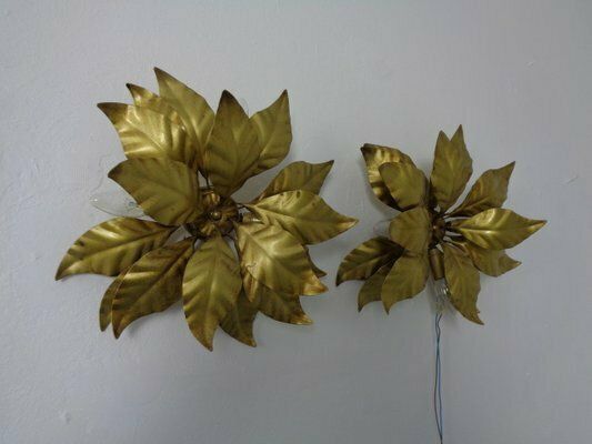 Golden Flower Shape Flushmounts By Hans Kögl, 1970s, Set Of 2 photo 1239.0