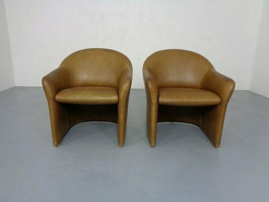 Mid Century German Leather Cocktail Chairs From Walter Knoll, 1960s, Set Of 2