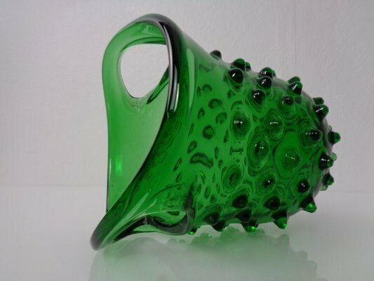 photo vinterior Italian Green Bubble Glass Bowls By Empoli, 1960s, Set Of 2
