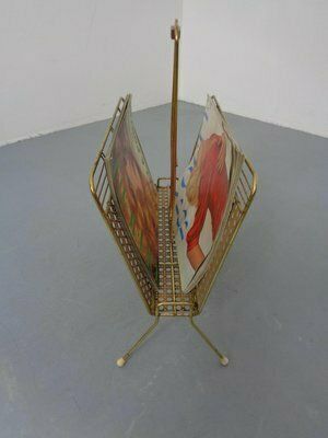 French Metal Magazine Rack, 1960s photo vintage