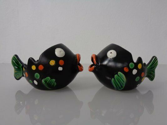 Ceramic Fish Ashtrays From Zell Schmider, 1960s, Set Of 2 photo Home Decor