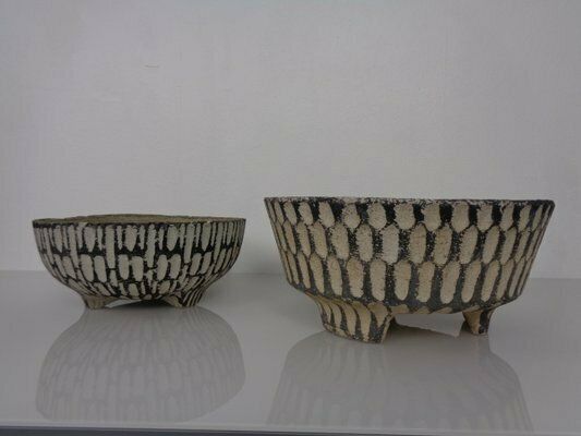 Mid Century Concrete Planters, 1960s, Set Of 2