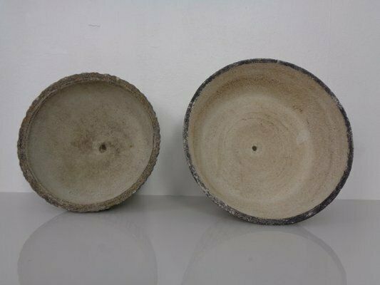 Mid Century Concrete Planters, 1960s, Set Of 2 photo vinterior