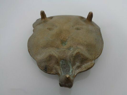Home Decor Vintage Bronze Cat With Mouse Ashtray, France, 1960s photo