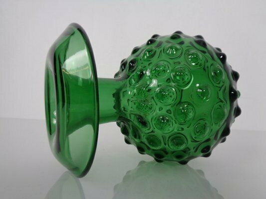 Italian Green Bubble Glass Vase By Empoli, 1960s, Set Of 3 photo vinterior