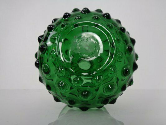 photo vinterior Italian Green Bubble Glass Vase By Empoli, 1960s, Set Of 3