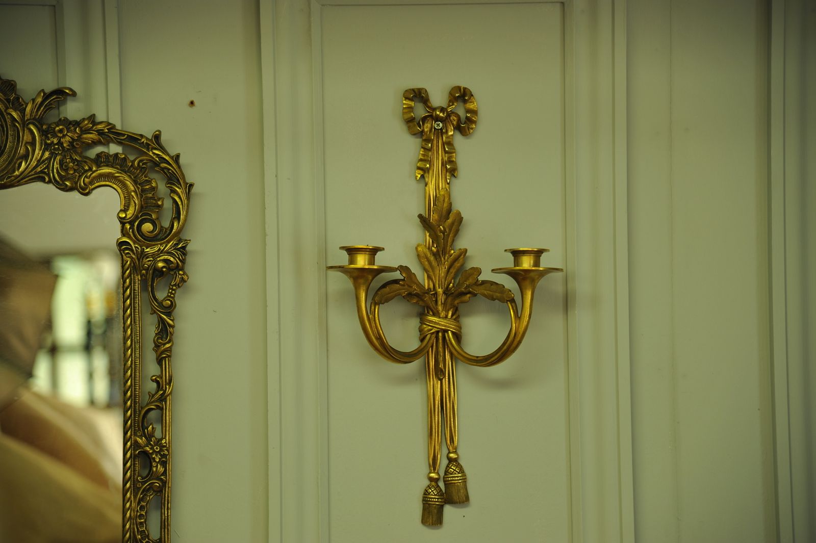 Pair Of 19c Antique French Gilt Bronze Wall Lights/ Sconces photo 1250.0