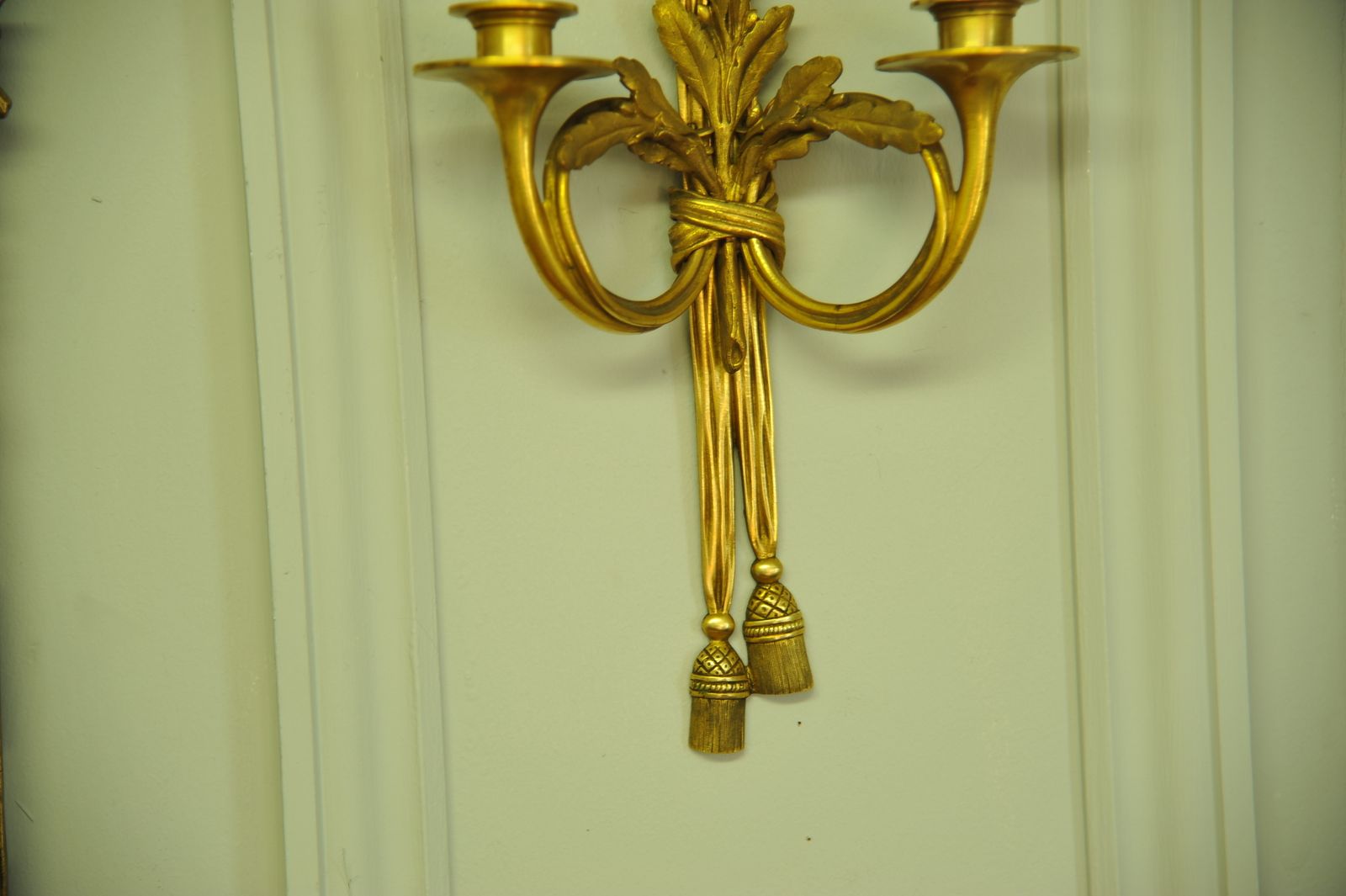 Lighting Pair Of 19c Antique French Gilt Bronze Wall Lights/ Sconces photo